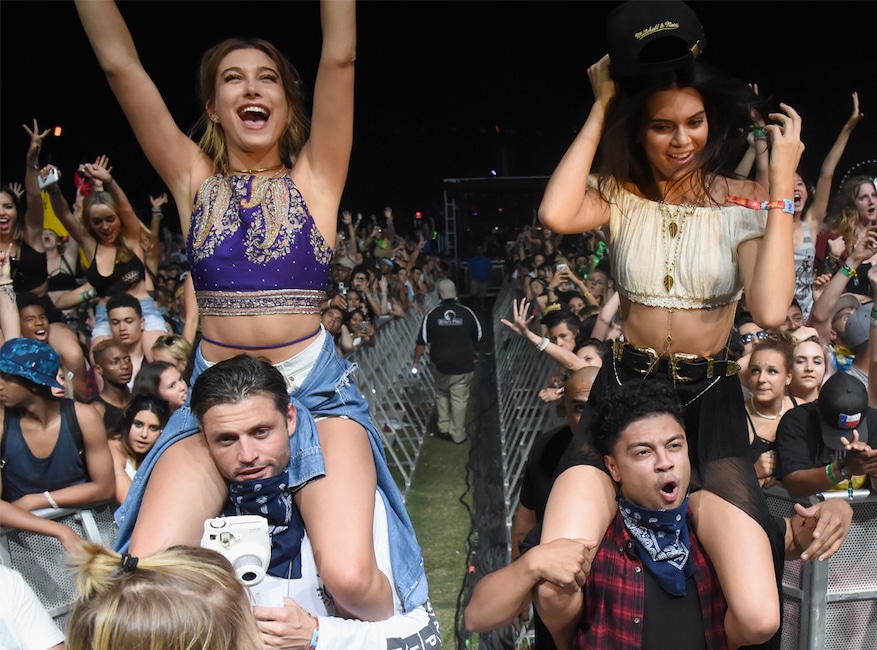 Kendall Jenner, Hailey Baldwin, 2015 Coachella